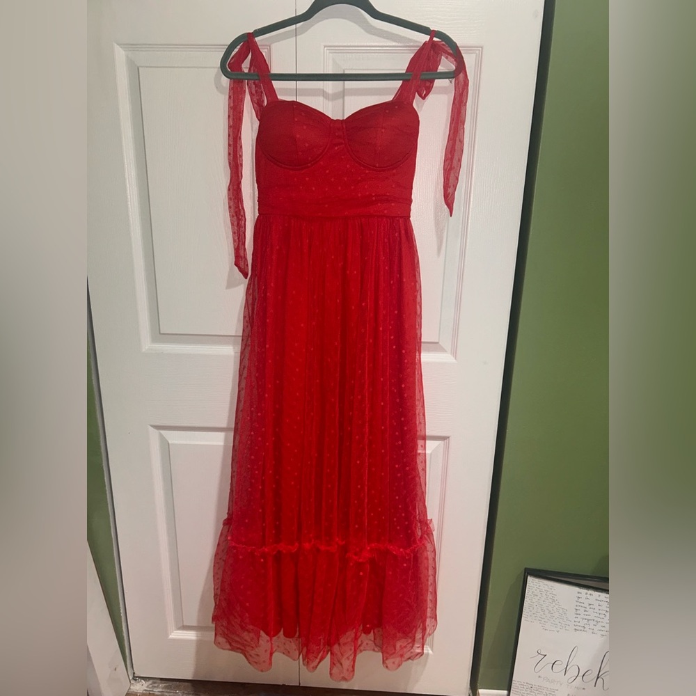Elegant Red Strapless Dress